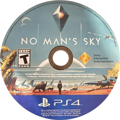 No Mans Sky PS4 inspired design featuring expansive sci fi exploration aesthetic procedurally generated galaxies space survival alien worlds interstellar travel futuristic spacecraft cosmic adventure vibrant planetary discovery gameplay presentation disc