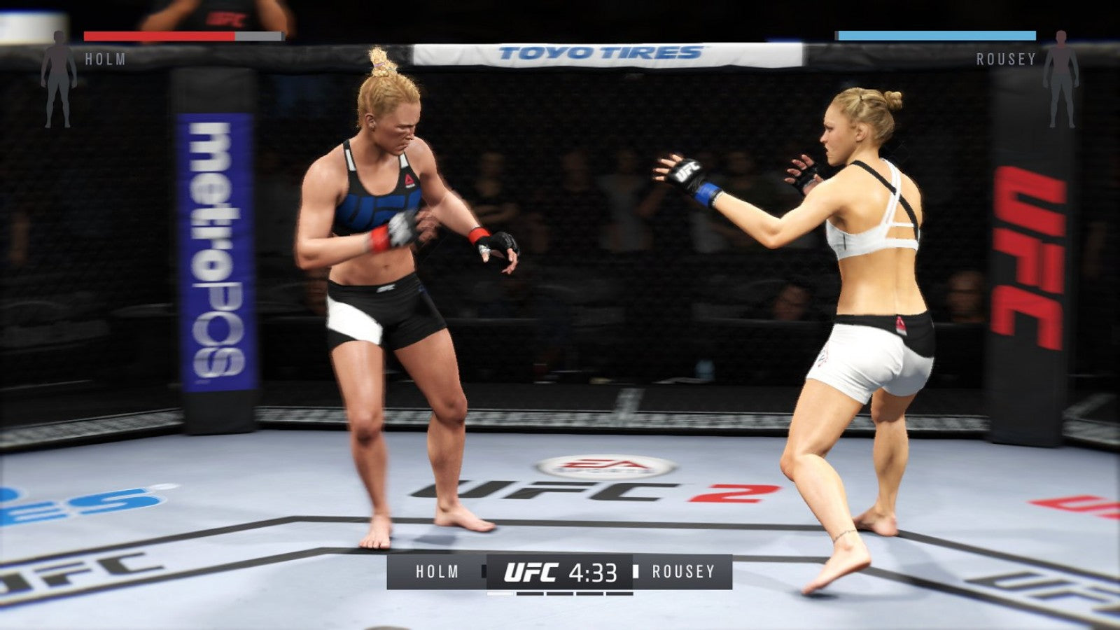 UFC 2 Xbox One video game, mixed martial arts fighting sports simulation, realistic UFC fighters and arenas, career and multiplayer modes gameplay screenshot