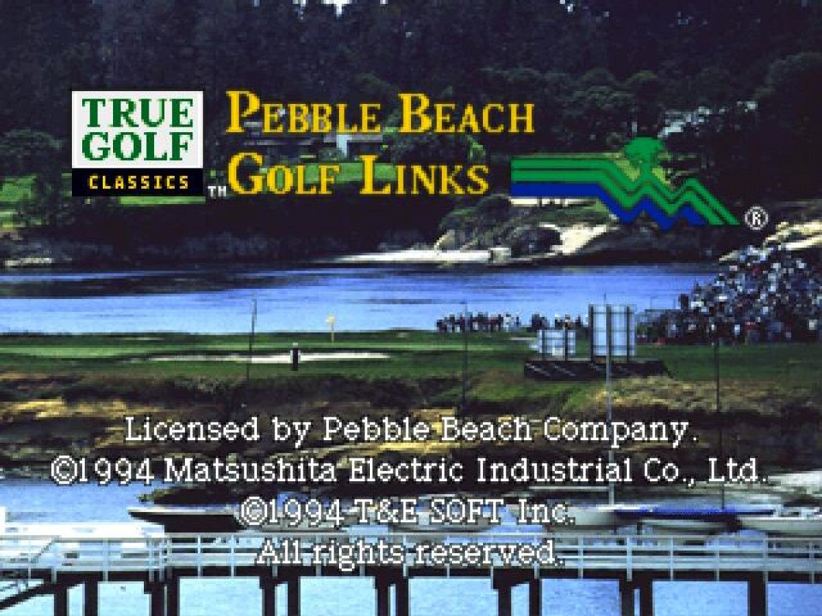 Pebble Beach Golf Links title screen for Panasonic 3DO (3DO) golf sports simulation video game