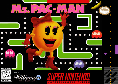 Ms. Pac-Man cover art for Super Nintendo Entertainment System (SNES) video game