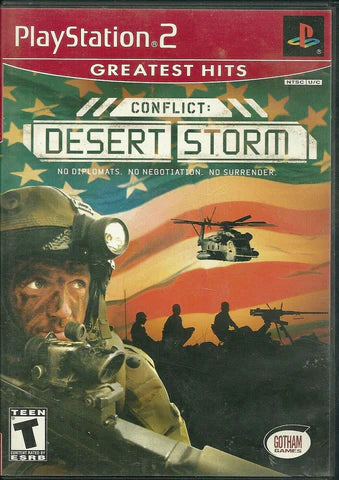 Conflict: Desert Storm Greatest Hits for PlayStation 2 with tactical military combat and squad-based missions cover art