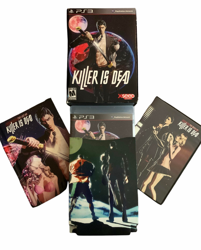 Killer is Dead Limited Edition PlayStation 3 PS3 action hack and slash video game featuring Mondo Zappa cyberpunk style assassinations katana combat stylish swordplay deadly enemies boss battles dark storyline and collectible Limited Edition content classic PlayStation 3 PS3 gaming appeal CIB inserts