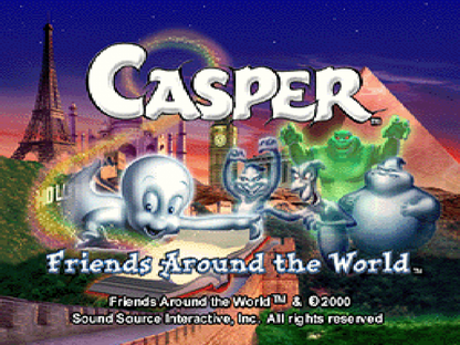 Casper: Friends Around the World retro children's educational adventure game for PlayStation 1 (PS1) title screen