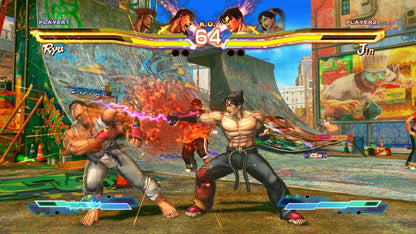 Street Fighter X Tekken Special Edition Xbox 360 X360 for fighting video game fans featuring Street Fighter and Tekken characters crossover battles Ryu Ken Chun Li Kazuya Jin intense 2D combat tag team matches special moves combos and competitive multiplayer gameplay collectible gaming appeal gameplay
