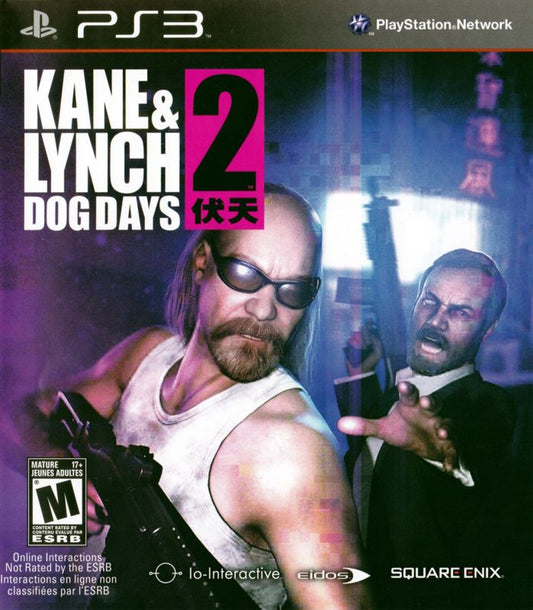 Kane & Lynch 2: Dog Days for PlayStation 3 third person shooter crime action game gritty urban setting co op multiplayer campaign mode intense gunplay cover art 