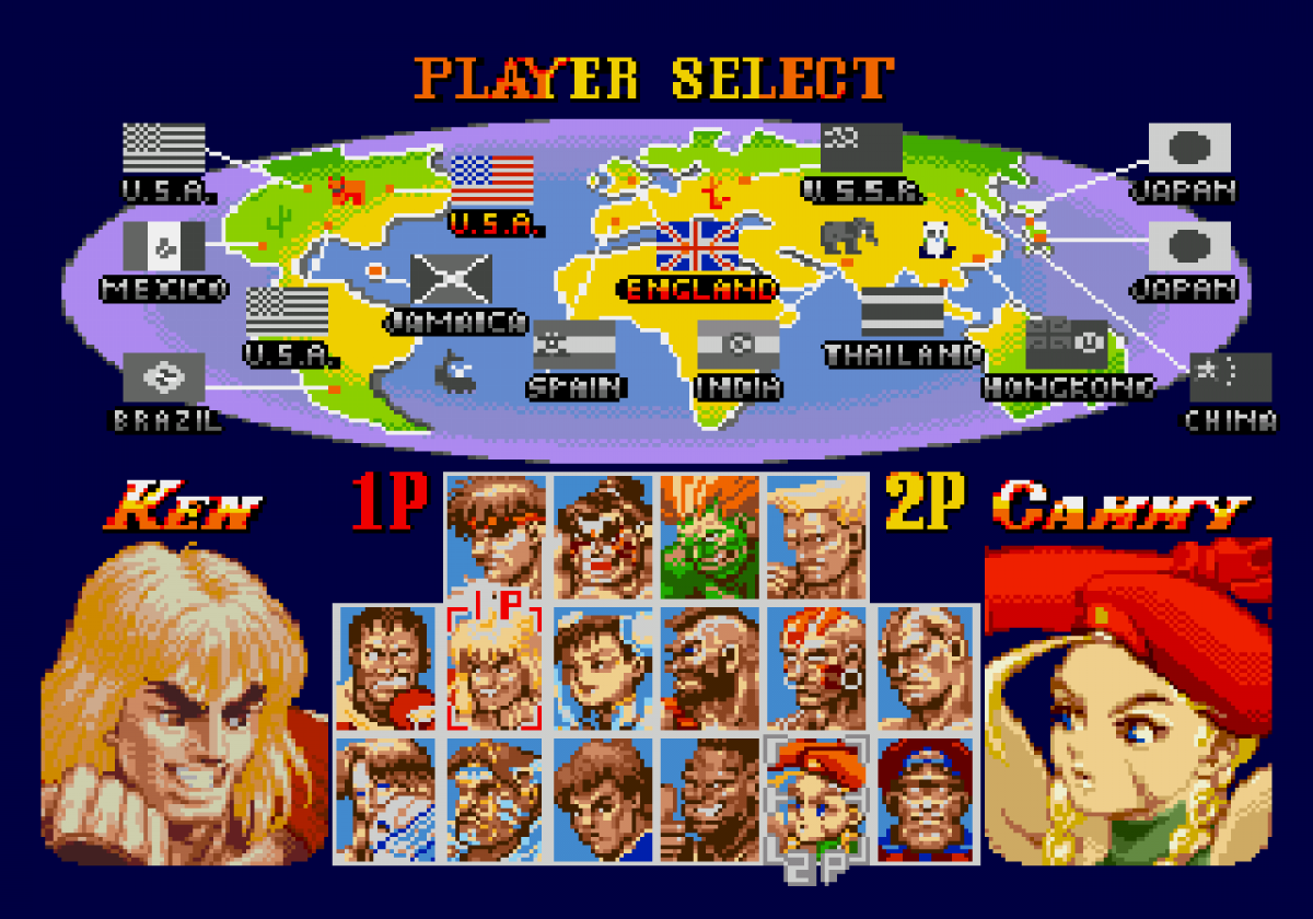 Super Street Fighter II: The New Challengers Mega Drive PAL for Sega Genesis with classic 2D fighting arcade action theme character select