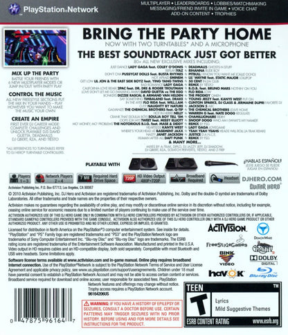 DJ Hero 2 back cover art for PlayStation 3 (PS3) video game