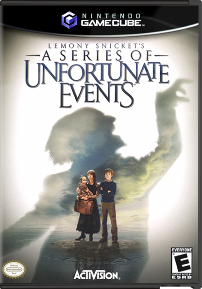 Lemony Snicket's A Series of Unfortunate Events cover art for GameCube (GC) action-adventure puzzle video game
