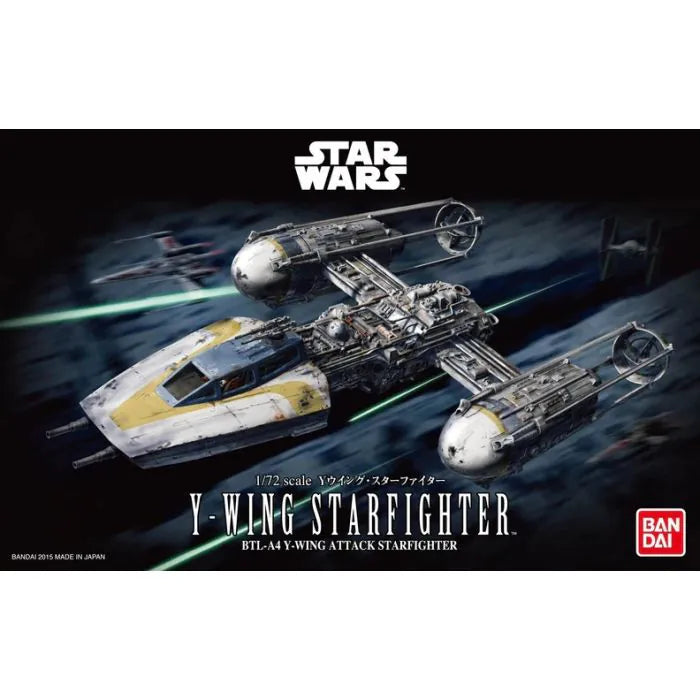 Y Wing Starfighter Star Wars 1 72 scale model kit Bandai Hobby buildable rebel alliance spacecraft detailed plastic kit snap fit display model sci fi vehicle collectible for fans