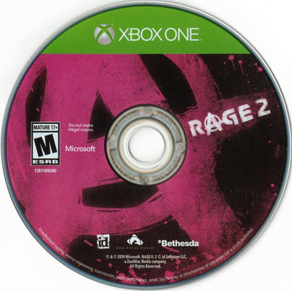 Rage 2 – Xbox One (XONE) disc for post-apocalyptic first-person shooter video game
