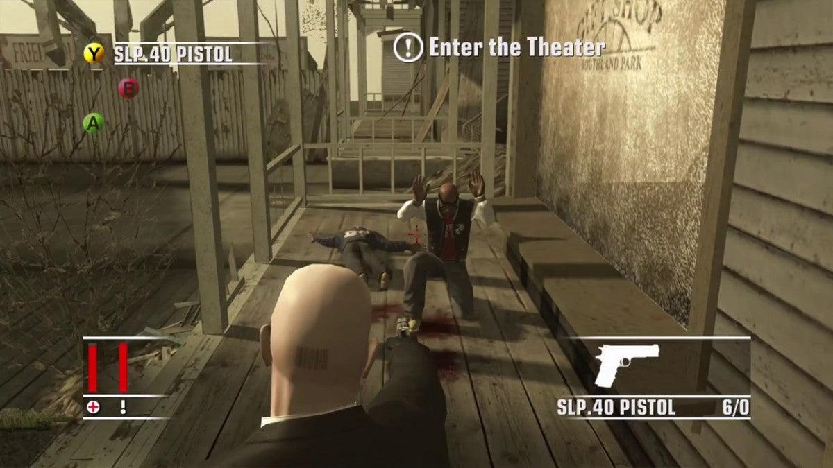 Retro Hitman Blood Money Xbox 360 inspired design featuring stealth assassination action aesthetic vintage HD era tactical disguise gameplay silent eliminations sandbox level design Agent 47 professional contract killing cinematic espionage atmosphere nostalgic stealth shooter presentation gameplay