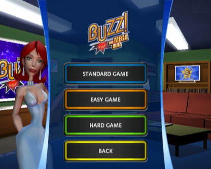 Buzz! The Mega Quiz for PlayStation 2 with general knowledge and multiplayer quiz gameplay
