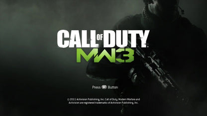 Call of Duty: Modern Warfare 3 home screen for Xbox 360 (X360) first-person shooter video game