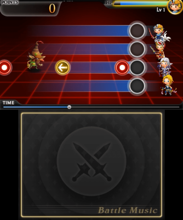 Theatrhythm Final Fantasy gameplay for Nintendo 3DS (3DS) rhythm music video game