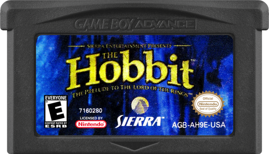 Game Boy Advance game cartridge for 'The Hobbit' by Sierra Entertainment.