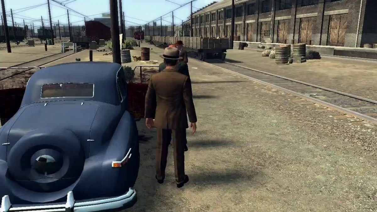L.A. Noire PlayStation 4 PS4 for action adventure detective video game fans featuring crime investigation interrogation gameplay police cases open world Los Angeles exploration evidence gathering realistic facial animation cinematic storytelling vehicle driving and immersive noir atmosphere collectible gaming appeal gameplay