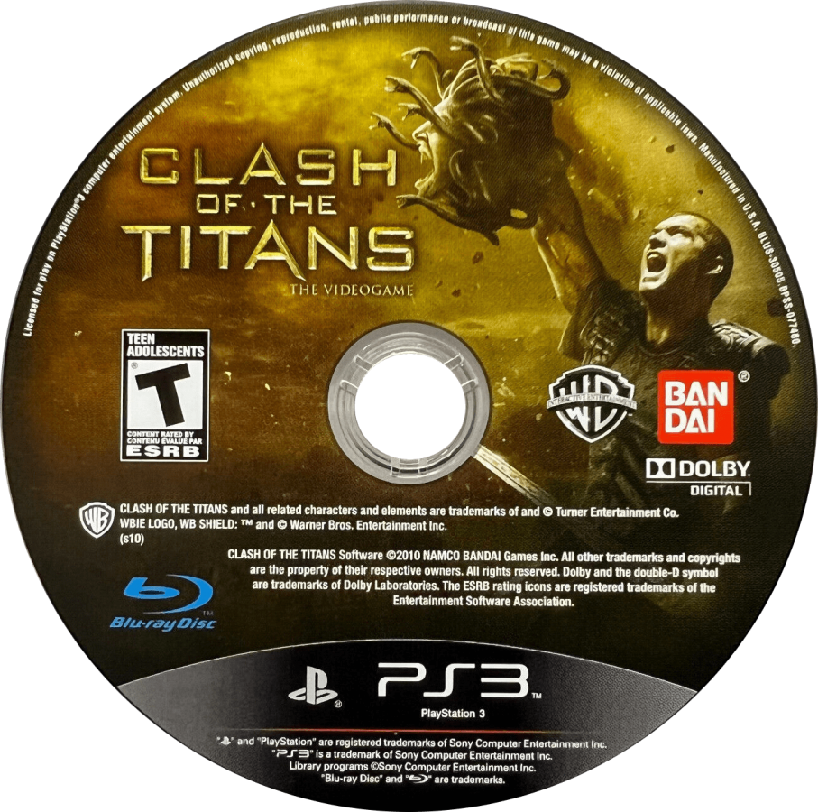 Clash of the Titans disc for PlayStation 3 (PS3) video game