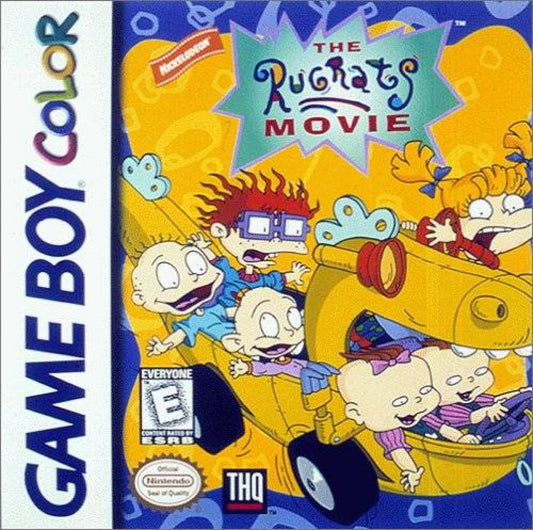 The Rugrats Movie Game Boy Color GBC handheld platformer action video game based on the animated film starring Tommy Pickles Chuckie Phil Lil Dil Reptar levels THQ front cover