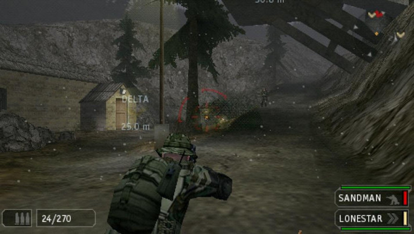 Retro SOCOM US Navy SEALs Fireteam Bravo 2 Greatest Hits PSP inspired design featuring tactical military shooter aesthetic vintage PlayStation Portable special operations combat squad based missions stealth warfare online multiplayer action realistic battlefield gameplay nostalgic handheld shooter presentation gameplay  