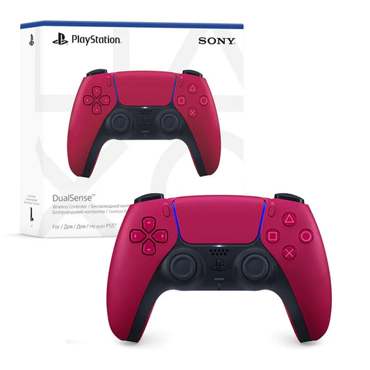 DualSense Wireless Controller Cosmic Red PlayStation 5 wireless controller in Cosmic Red color featuring adaptive triggers haptic feedback built in microphone USB C rechargeable gamepad