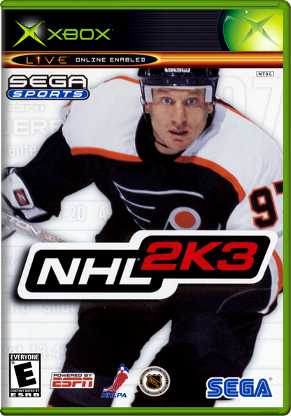NHL 2K3 for Xbox with official NHL teams and hockey simulation visuals cover art