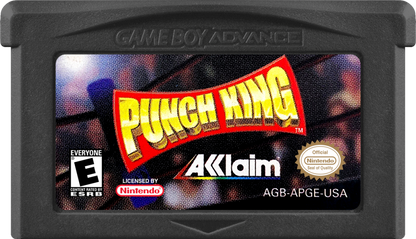 Punch King Game Boy Advance GBA video game featuring boxing gameplay competitive matches punch combinations knockout action boxing challenges character battles and classic handheld sports gaming retro video game collection collectible gaming appeal cartridge