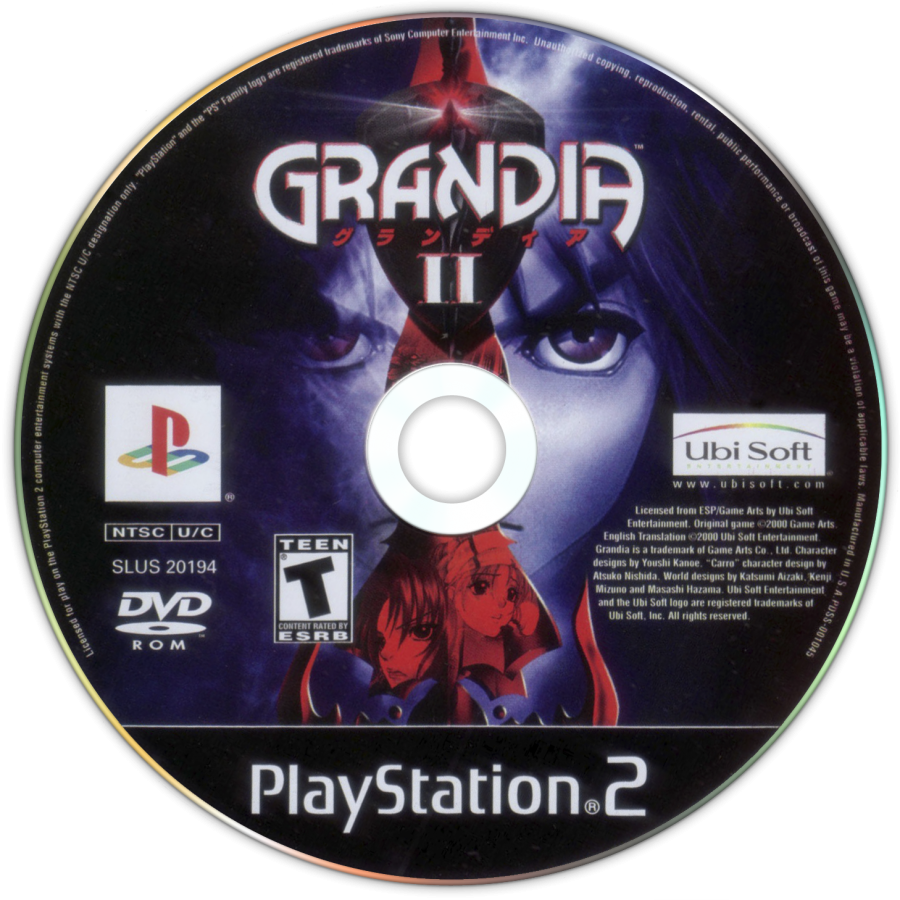 Grandia II PS2 PlayStation 2 JRPG role playing game retro video game disc