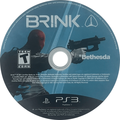 Brink disc for PlayStation 3 (PS3) video game