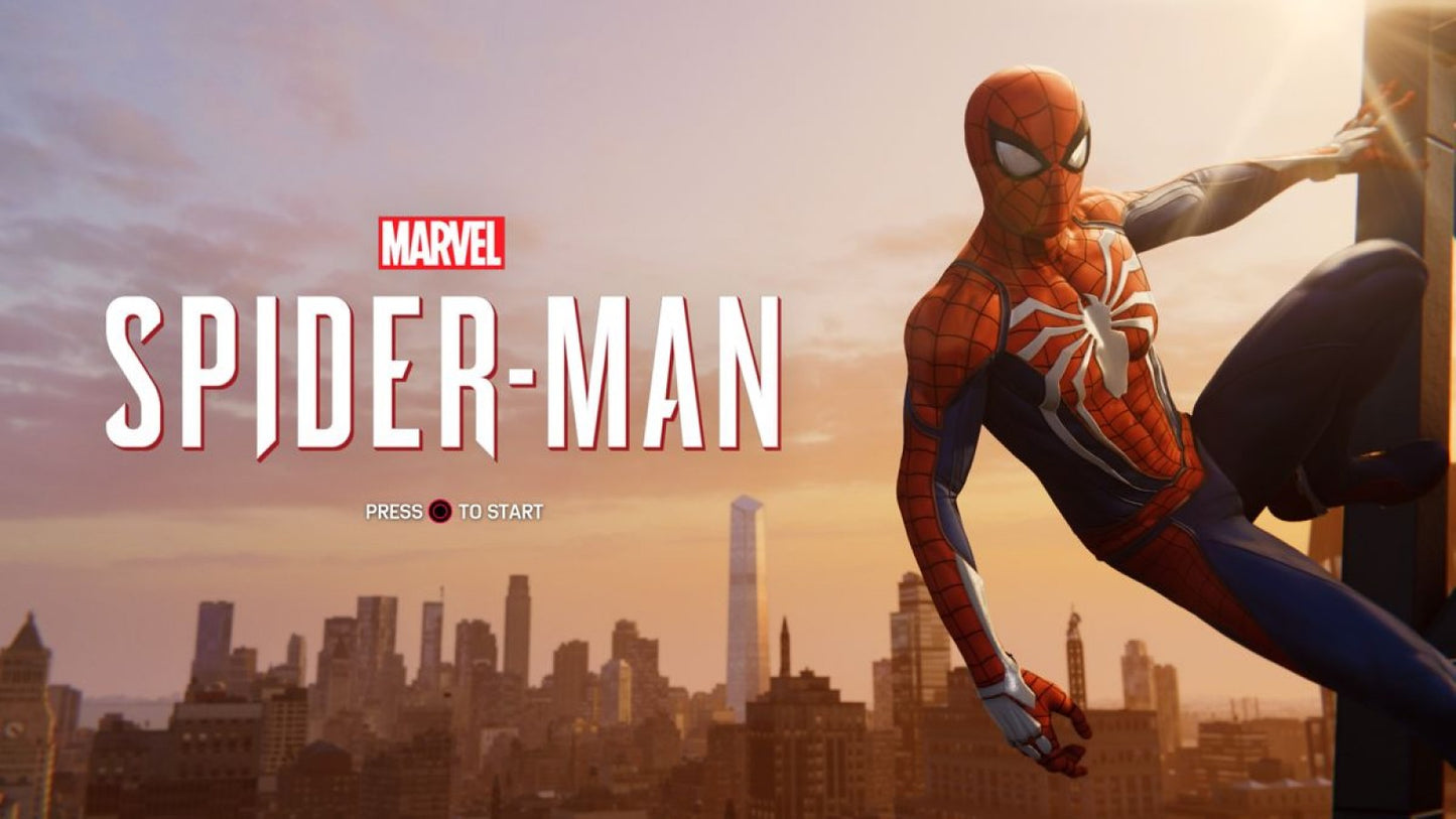 Marvel Spider-Man – PlayStation 4 (PS4) video title page, action adventure game
