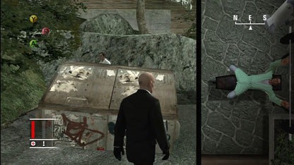 Retro Hitman Blood Money Xbox 360 inspired design featuring stealth assassination action aesthetic vintage HD era tactical disguise gameplay silent eliminations sandbox level design Agent 47 professional contract killing cinematic espionage atmosphere nostalgic stealth shooter presentation gameplay