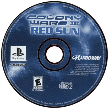 Colony Wars III: Red Sun disc for PlayStation 1 (PS1) retro video game