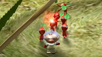 Pikmin Player’s Choice edition for Nintendo GameCube real time strategy adventure game featuring Captain Olimar puzzle solving time management colorful alien creatures gameplay