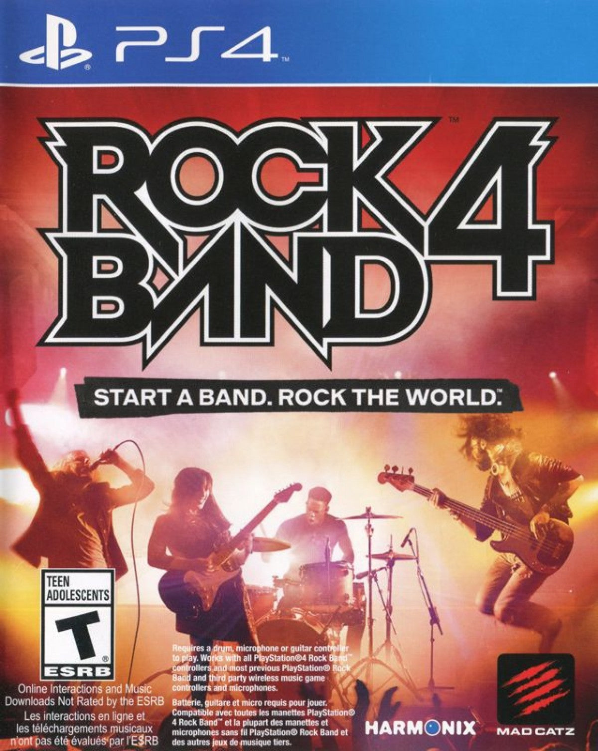 Rock Band 4 – PlayStation 4 (PS4) video game cover image, rhythm music game