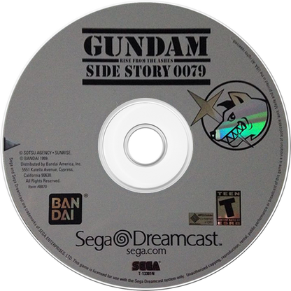 Gundam Side Story 0079 Sega Dreamcast retro video game mech shooter disc