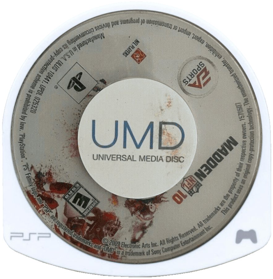 Madden NFL 10 disc for PlayStation Portable (PSP) football sports video game