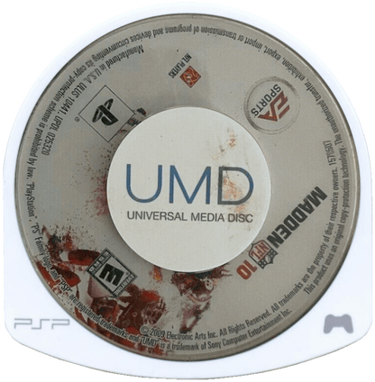 Madden NFL 10 disc for PlayStation Portable (PSP) football sports video game