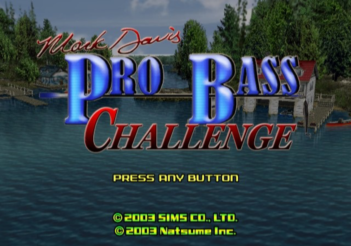 Mark Davis Pro Bass Challenge title screen for PlayStation 2 (PS2) video game
