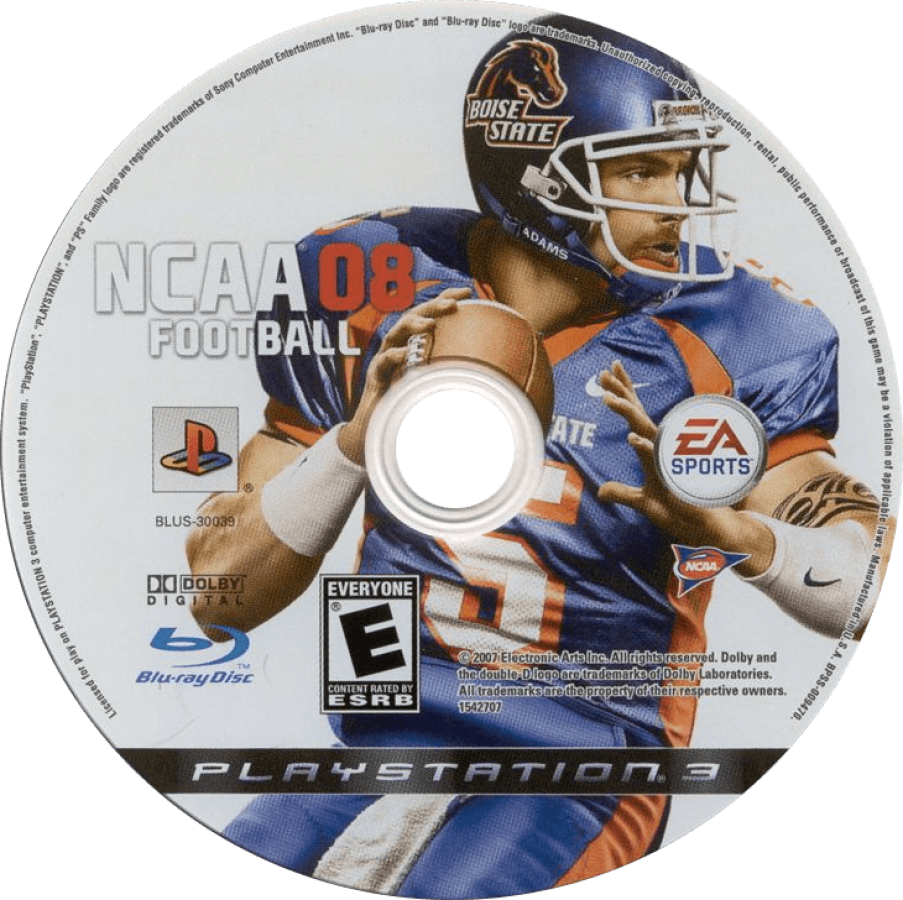 NCAA Football 08 disc for PlayStation 3 (PS3) video game