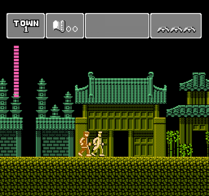 Phantom Fighter Nintendo Entertainment System NES video game featuring martial arts action gameplay ghost hunting combat supernatural enemies challenging levels side scrolling fighting action and classic 8 bit gameplay retro video game collection collectible gaming appeal gameplay