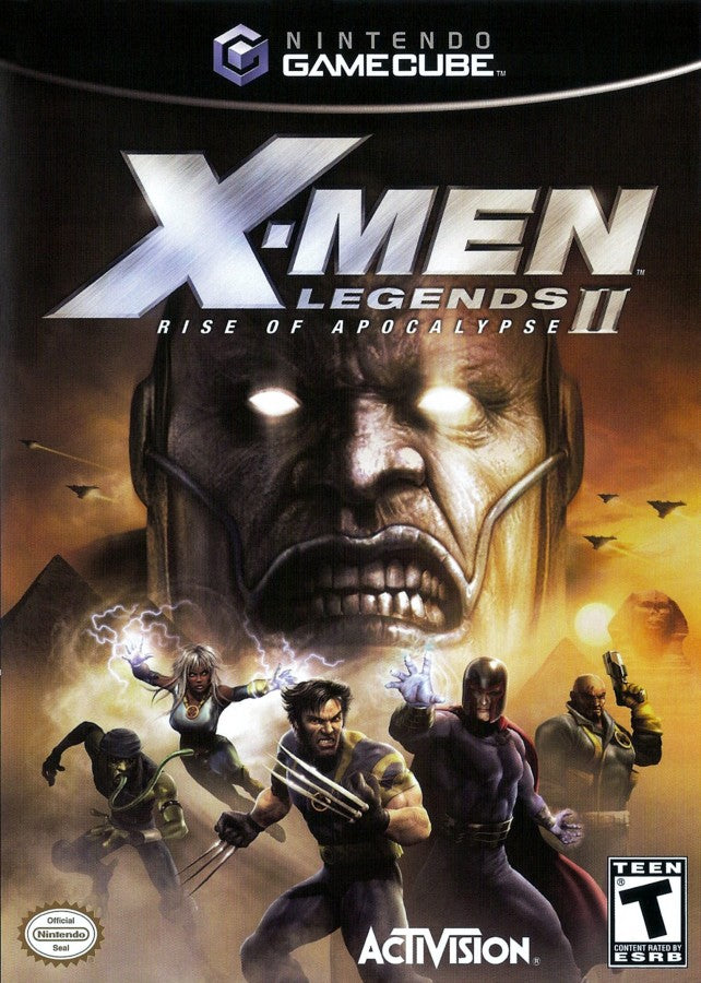 X Men Legends II Rise of Apocalypse for Nintendo GameCube action role playing game featuring cooperative superhero combat iconic Marvel characters team based gameplay and comic inspired storyline cover art