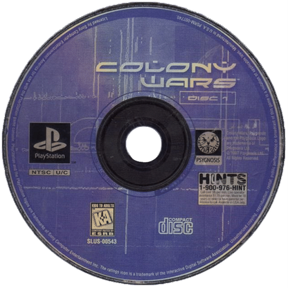 Colony Wars PlayStation 1 space combat flight simulator video game Psygnosis interstellar warfare campaign disc art 