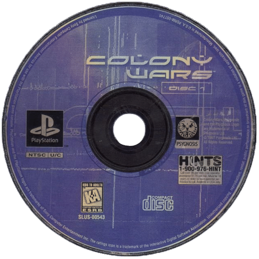 Colony Wars PlayStation 1 space combat flight simulator video game Psygnosis interstellar warfare campaign disc art 
