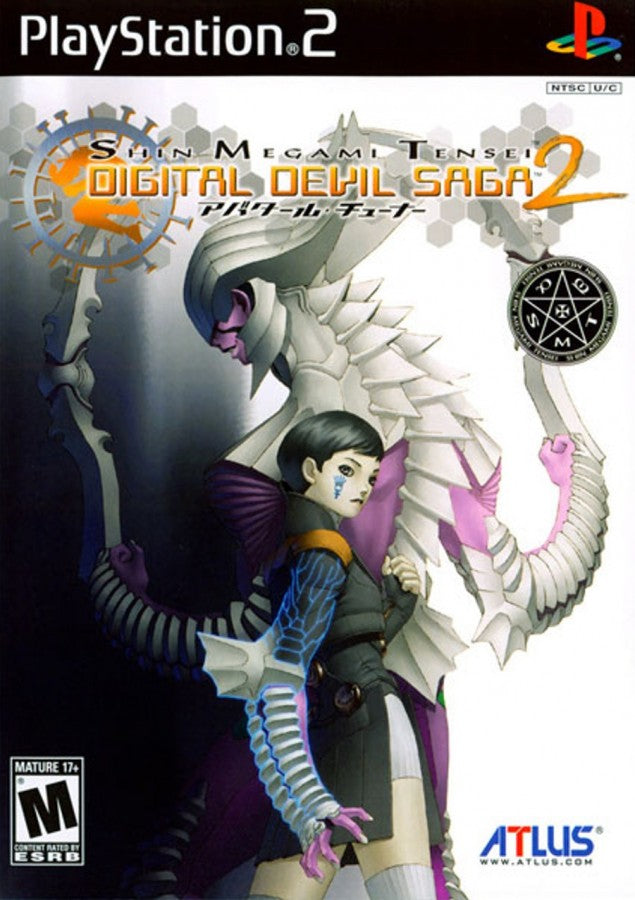 Shin Megami Tensei Digital Devil Saga 2 PlayStation 2 PS2 for role playing video game fans featuring turn based combat demon transformation abilities strategic character progression deep sci fi fantasy storytelling challenging dungeon crawling atmospheric world exploration iconic Atlus JRPG adventure collectible gaming appeal front cover art