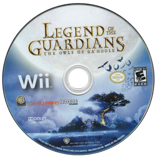 Legend of the Guardians The Owls of Ga'Hoole Nintendo Wii Wii video game featuring action adventure gameplay owl flight aerial combat fantasy environments exploration enemy battles story driven missions and classic Nintendo Wii gameplay retro video game collection collectible gaming appeal disc