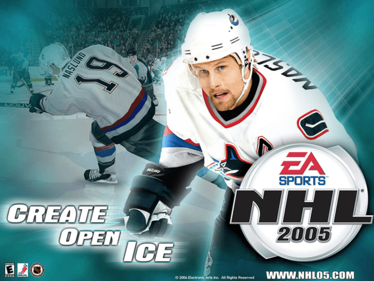 NHL 2005 title screen for Xbox (XBOX) video game 