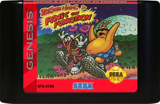 ToeJam and Earl in Panic on Funkotron Sega Genesis retro video game platformer cartridge (1993)