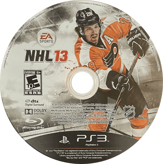 NHL 13 disc for PlayStation 3 PS3 video game