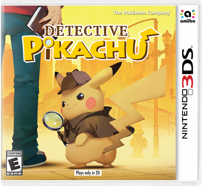 Detective Pikachu cover art for Nintendo 3DS (3DS) adventure mystery video game