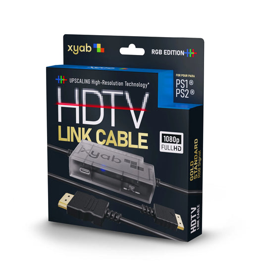 RGB+ HD Link Cable for PS1 PS2 PS3 high definition gaming cable featuring RGB video output crisp HDMI connectivity multi-platform compatibility and enhanced classic PlayStation display quality
