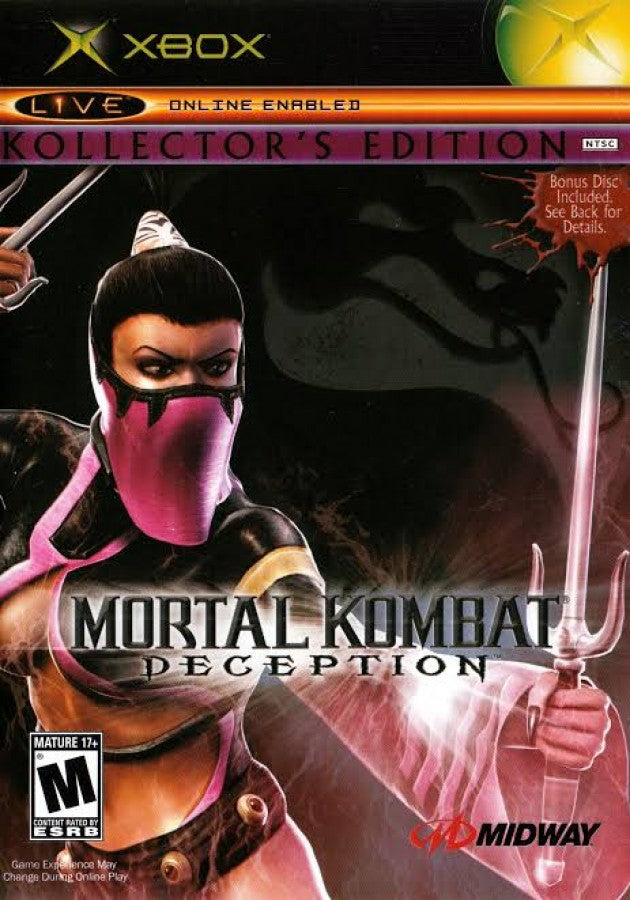 Mortal Kombat Deception Kollector's Edition Mileena Version Xbox XBOX for retro video game enthusiasts featuring brutal fighting gameplay iconic Mortal Kombat characters intense one on one battles special moves fatalities Konquest adventure mode and collectible gaming appeal front cover art
